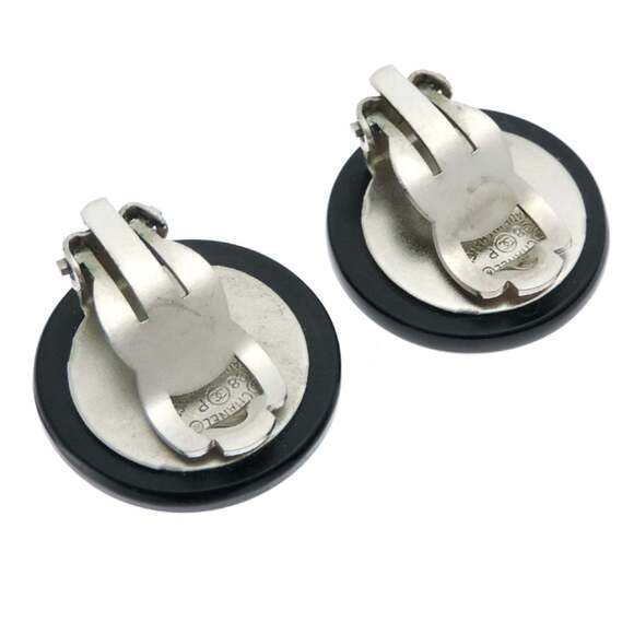 CHANEL Black Logo Earrings